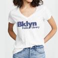 Retro Brooklyn Public Library NY New York Book Lover Women's Jersey Short Sleeve Deep V-Neck Tshirt Retro Brooklyn Public Library NY New York Book Lover Women's Jersey Short Sleeve Deep V-Neck Tshirt