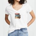 Retro Sometimes I Think I Read Too Much For Book Lover Women's Jersey Short Sleeve Deep V-Neck Tshirt