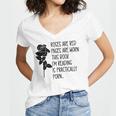Roses Are Red Pages Are Worn Spicy Book Reading Smut Reader Women's Jersey Short Sleeve Deep V-Neck Tshirt Roses Are Red Pages Are Worn Spicy Book Reading Smut Reader Women's Jersey Short Sleeve Deep V-Neck Tshirt