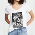 Science Fiction Writer At Work Vintage Book Cover Women's Jersey Short Sleeve Deep V-Neck Tshirt Science Fiction Writer At Work Vintage Book Cover Women's Jersey Short Sleeve Deep V-Neck Tshirt