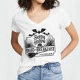 Sleepy Hollow Dead And Breakfast Please Book A Head Women's Jersey Short Sleeve Deep V-Neck Tshirt