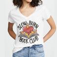 Slow Burn Book Club Romantasy Trope Smut Dark Romance Reader Women's Jersey Short Sleeve Deep V-Neck Tshirt