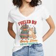 Smut Reader Cat Lover Fueled By Smutty Books & Cat Snuggles For Men Women Women's Jersey Short Sleeve Deep V-Neck Tshirt