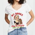Smut Reader Christmas My Books May Be Naughty But I'm Nice Women's Jersey Short Sleeve Deep V-Neck Tshirt