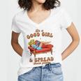 Smut Reader Be A Good Girl & Spread Those Pages Spicy Book Women's Jersey Short Sleeve Deep V-Neck Tshirt Smut Reader Be A Good Girl & Spread Those Pages Spicy Book Women's Jersey Short Sleeve Deep V-Neck Tshirt