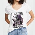 Smut Reader Spicy Book Romance I Like Them Thick & Spicy Women's Jersey Short Sleeve Deep V-Neck Tshirt