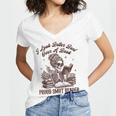 Smut Reader Spicy Romance Look Better Bent That Over A Book Women's Jersey Short Sleeve Deep V-Neck Tshirt