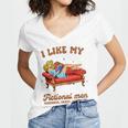 Smutty Book Lover I Like My Fictional Men Spicy Book Women's Jersey Short Sleeve Deep V-Neck Tshirt Smutty Book Lover I Like My Fictional Men Spicy Book Women's Jersey Short Sleeve Deep V-Neck Tshirt