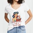 Smutty Spicy Book Reader Spread Those Pages Like A Good Girl Women's Jersey Short Sleeve Deep V-Neck Tshirt Smutty Spicy Book Reader Spread Those Pages Like A Good Girl Women's Jersey Short Sleeve Deep V-Neck Tshirt