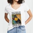 That's What I Do I Read Books I Drink Wine And I Know Things Women's Jersey Short Sleeve Deep V-Neck Tshirt That's What I Do I Read Books I Drink Wine And I Know Things Women's Jersey Short Sleeve Deep V-Neck Tshirt