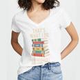 That's What i Do i Read Books And i Know Things Cute Graphic Women's Jersey Short Sleeve Deep V-Neck Tshirt