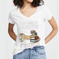 Tiny Dinosaur Read Books & Pet My Bearded Dragon Lover Premium Tri-Blend Women's Jersey Short Sleeve Deep V-Neck Tshirt