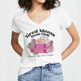 Tired Moms Book Club Running On Coffee Chaos And Chapter Cat Women's Jersey Short Sleeve Deep V-Neck Tshirt