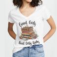 Vintage Fantasy Romance Lover Good Girls Read Dirty Books Women's Jersey Short Sleeve Deep V-Neck Tshirt Vintage Fantasy Romance Lover Good Girls Read Dirty Books Women's Jersey Short Sleeve Deep V-Neck Tshirt