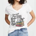 Vintage I Just Want To Read Books And Pet Cats Cat Raglan Baseball Tee Women's Jersey Short Sleeve Deep V-Neck Tshirt Vintage I Just Want To Read Books And Pet Cats Cat Raglan Baseball Tee Women's Jersey Short Sleeve Deep V-Neck Tshirt