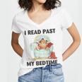 Vintage I Read Past My Bedtime Cute Sleeping Bear Book Lover Women's Jersey Short Sleeve Deep V-Neck Tshirt Vintage I Read Past My Bedtime Cute Sleeping Bear Book Lover Women's Jersey Short Sleeve Deep V-Neck Tshirt