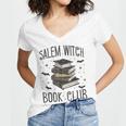 Vintage Salem Book Club Cat Bookish Spooky Halloween Women's Jersey Short Sleeve Deep V-Neck Tshirt Vintage Salem Book Club Cat Bookish Spooky Halloween Women's Jersey Short Sleeve Deep V-Neck Tshirt