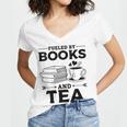 Women's Fueled By Books And Tea Book Lover Bookworm Reading Books Women's Jersey Short Sleeve Deep V-Neck Tshirt Women's Fueled By Books And Tea Book Lover Bookworm Reading Books Women's Jersey Short Sleeve Deep V-Neck Tshirt