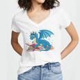 In A World Full Of Bookworms Be A Book Dragon Women's Jersey Short Sleeve Deep V-Neck Tshirt In A World Full Of Bookworms Be A Book Dragon Women's Jersey Short Sleeve Deep V-Neck Tshirt