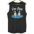 I'm Fine Drowning Thumbs Up Introvert Meme Humor Unisex Tank Top