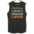 Knitting Now Minimal Socializing Introvert Vintage Unisex Tank Top
