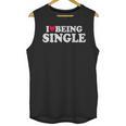 I Love Being Single Red Heart Anxious & Introvert Girl Club Unisex Tank Top