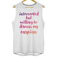Introverted Willing To Discuss Caspian Introvert Unisex Tank Top