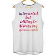 Introverted Willing To Discuss Pyrenean Mastiff Introvert Unisex Tank Top