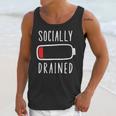 Introvert Socially Drained Battery Unisex Tank Top Introvert Socially Drained Battery Unisex Tank Top