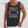 Introvert Socially Drained Battery Unisex Tank Top