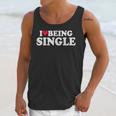 I Love Being Single Red Heart Anxious & Introvert Girl Club Unisex Tank Top