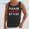 Please Leave By 9 Introvert Party Anti-Social Birthday Unisex Tank Top