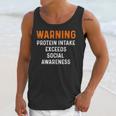 Warning Protein Intake Exceeds Social Awareness Introvert Unisex Tank Top Warning Protein Intake Exceeds Social Awareness Introvert Unisex Tank Top