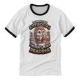 Book Lover Hedgehog Reading Books Introvert Bookworm Unisex Cotton Ringer T-Shirt