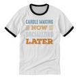 Candle Making Now Minimal Socializing Introvert Vintage Unisex Cotton Ringer T-Shirt
