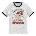 Cat Lover Sorry Cant Go Im An Indoor Introvert Cat Mom Unisex Cotton Ringer T-Shirt