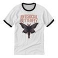 Cryptid Cryptozoology Mothman Introvert -Adults Butterfly Small Crew Neck Classic Fit Short Sleeve Polyester 100 Printed Blended Fabric Unisex Cotton Ringer T-Shirt