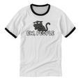 Ew People Cat Anti Social Introvert Unisex Cotton Ringer T-Shirt
