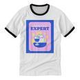 Fun Cute Introvert Cat Character With Wine Unisex Cotton Ringer T-Shirt