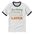 Gardening Now Minimal Socializing Introvert Vintage Unisex Cotton Ringer T-Shirt