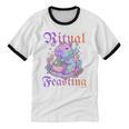 Goth Capybara Ramen Ritual Feasting Soft Introvert Art Unisex Cotton Ringer T-Shirt