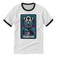 Gothic Girl Tarot Card Introverted Reader And Reading Unisex Cotton Ringer T-Shirt Gothic Girl Tarot Card Introverted Reader And Reading Unisex Cotton Ringer T-Shirt