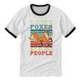 Introvert Fox Animal Lover Saying Loner Antisocial Unisex Cotton Ringer T-Shirt