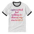 Introverted Willing To Discuss Standardbred Introvert Unisex Cotton Ringer T-Shirt
