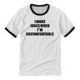 I Make Jokes When Im Uncomfortable Sarcastic Introvert Raglan Baseball Tee Unisex Cotton Ringer T-Shirt
