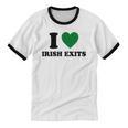 I Love Irish Exits St Patrick's Day Introvert Party Unisex Cotton Ringer T-Shirt
