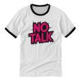 No Small Talk Zone – Introvert Quote Unisex Cotton Ringer T-Shirt
