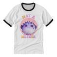 Not a Hugger Cute Pufferfish Autism Awareness Introverts Unisex Cotton Ringer T-Shirt