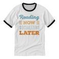 Reading Now Minimal Socializing Introvert Vintage Unisex Cotton Ringer T-Shirt