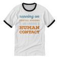 Running On Fractal Burning Social Introvert Humor Vintage Unisex Cotton Ringer T-Shirt Running On Fractal Burning Social Introvert Humor Vintage Unisex Cotton Ringer T-Shirt